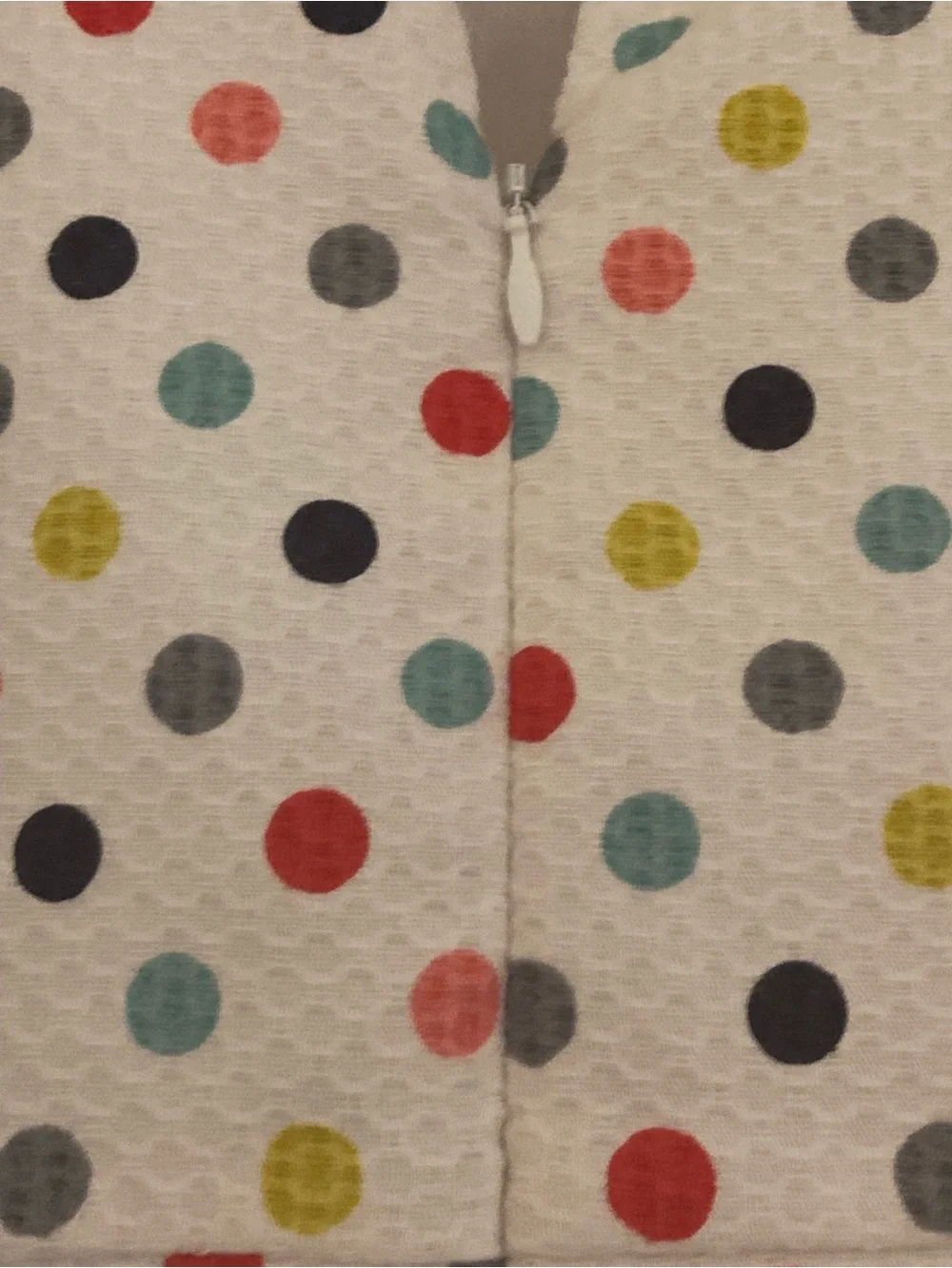 Florence Eiseman Girls White Multicolor Polka Dot Dress with Navy Trim